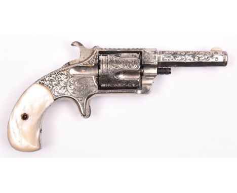 A 5 shot .32” rimfire Hopkins &amp; Allen single action revolver, octagonal barrel 2¾”, the top strap stamped “HOPKINS &amp; 
