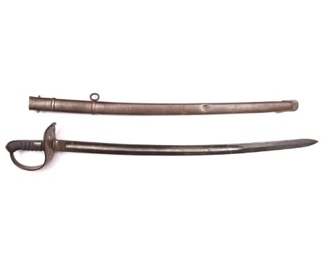 An Austrian 1858 pattern heavy cavalry trooper’s sword,  blade 34” fullered on one side only, stamped at the forte with Vienn