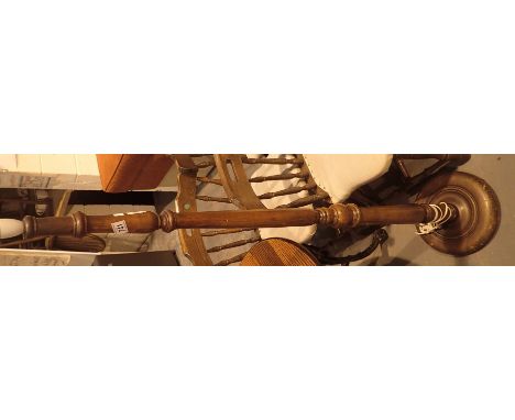 Turned walnut standard lamp