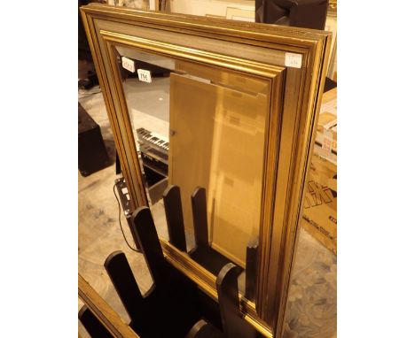 Bevelled edged gold and silver mirror 77 x 107 cm