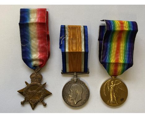 A FIRST WORLD WAR GROUP OF THREE A Great War trio comprising 1914/15 Star named to 3469 Pte A.W. Grover The Queen's R. and Wa