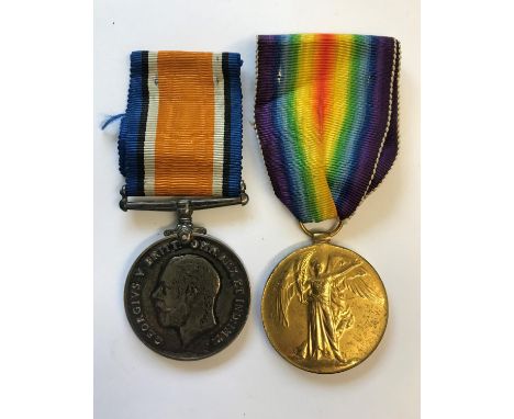 A FRIST WORLD WAR PAIR TO AN OFFICER IN THE SERVICE CORPS. A pair comprising War Medal and Victory Medal named to 2nd Lieut B