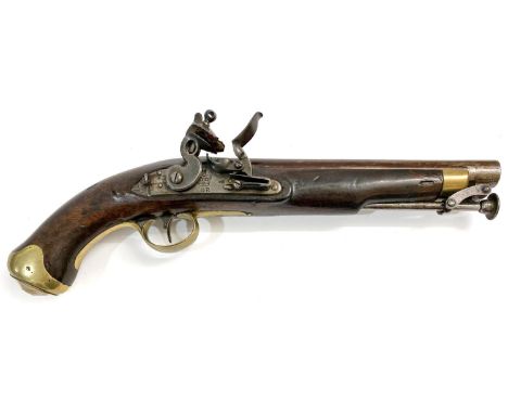 AN ORDNANCE ISSUE NEW LAND PATTERN FLINTLOCK PISTOL. With a 22.5cm tapering barrel with much original finish and underslung s