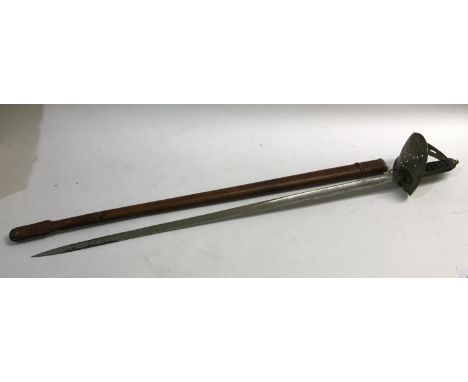 A GEORGE V 1897 INFANTRY OFFICERS SWORD. An 1897 Pattern sword by James Deakin and Sons, Sheffield, with an 83cm pointed blad