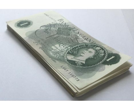 A COLLECTION OF SEIRES 'C' PORTRAIT ISSUE ONE POUND NOTES. 42 Series 'C' one pound notes signed J.S.Fforde. (42)