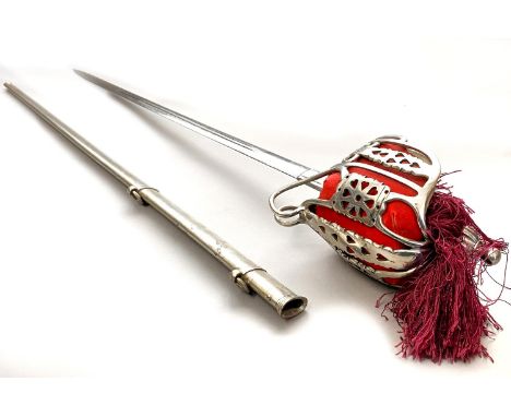 AN 1828 PATTERN ARGYLE AND SUTHERLAND OFFICERS BASKET HILTED BROADSWORD. A Highland Infantry Officers sword with an 84cm stra