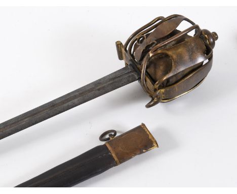 A 1798 PATTERN OFFICERS HIGHLAND BASKET HILTED BROADSWORD. With an 81cm pointed, double sided and partially fullered broadswo