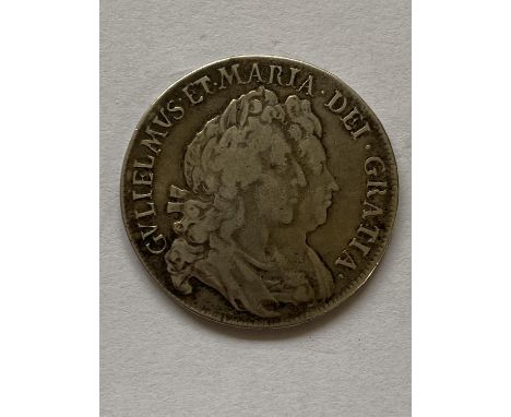 A WILLIAM AND MARY HALFCROWN. A William and Mary Halfcrown dated 1693, Anno Regni Quinto to the rim, double portrait r. Rever