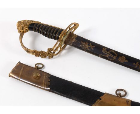 AN 1803 REGULATION LIGHT COMPANY INFANTRY SABRE AND SCABBARD. With an 82cm curved partially fullered blade with a pointed end