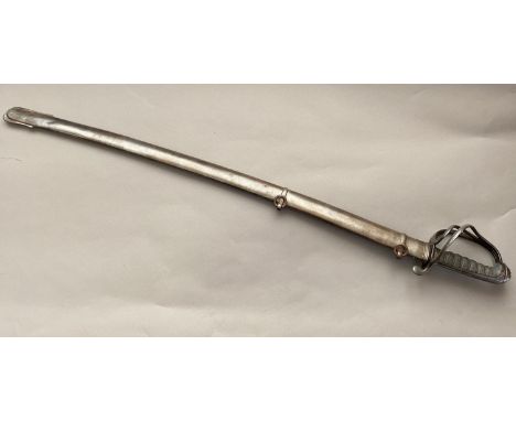 AN 1821 PATTERN ROYAL ARTILLERY OFFICERS SWORD BY LINNEY OF LONDON. With an 84cm slightly curved pointed and partially fuller