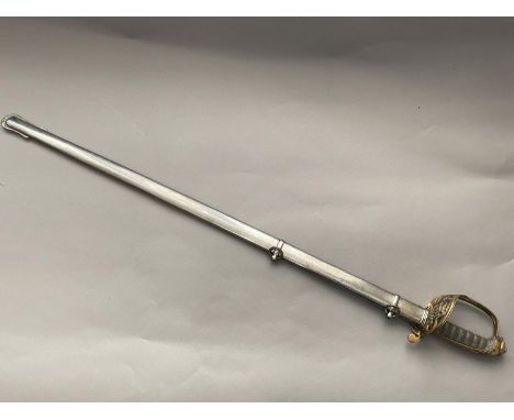 AN 1822/1845 PATTERN INFANTRY OFFICERS SWORD BY MILLAN AND SON. With an 82cm slightly curved fullered and pointed blade etche