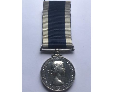 AN ELIZABETH II ROYAL NAVY LONG SERVICE AND GOOD CONDUCT MEDAL. An Eliazbeth II Naval Long Service and Good Conduct medal nam