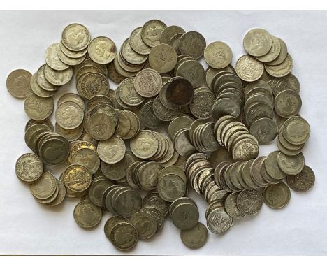 A COLLECTION OF SILVER AND PART SILVER SHILLINGS. Shillings Queen Victoria and later, all 1946 or earlier. 214 coins.