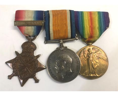 A FIRST WORLD WAR TRIO TO THE RNAS/RAF. A Trio comprising 1914 Star and clasp, to F.388 W. Allert Ldg Mech R.N.A.S. War Medal