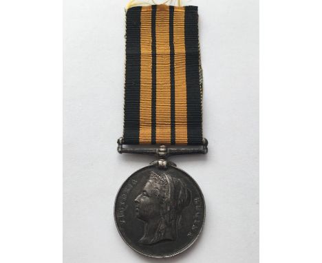 AN ASHANTEE MEDAL TO THE ROYAL WELSH FUSILIERS. An Ashantee medal named to 527 Private R. Jones 2.Bn. 23 R.W. Fus 1873-4. Ric