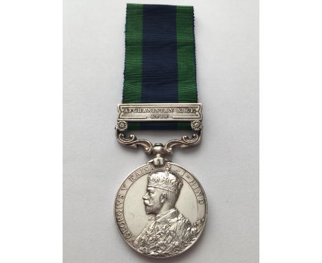 AN INDIA GENERAL SERVICE MEDAL TO THE LIVERPOOL REGIMENT. An India General Service Medal with Afghanistan N.W.F. clasp 1919, 
