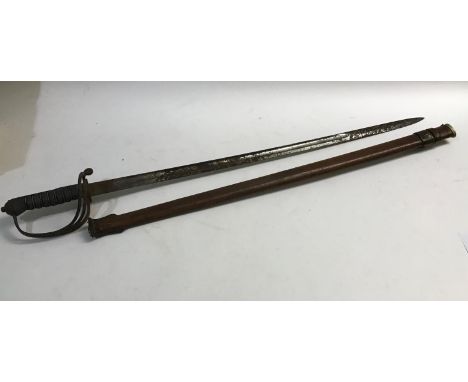 A WILKINSON 1821/22 PATTERN LIGHT CAVALRY OFFICER'S SWORD. With an 86cm pointed decorated blade with partial fuller and pipe 