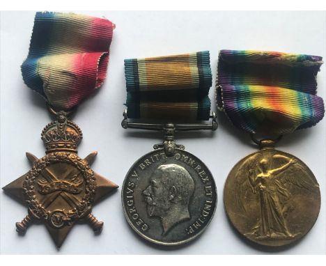A FIRST WORLD WAR TRIO TO THE SCOTTISH BORDERES. A Great War trio comprising 1914-15 Star , War Medal and Victory medal named