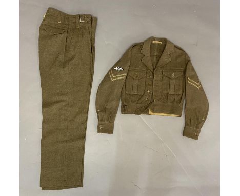 A POST WAR TANK CORPS BATTLE DRESS. A 1949 Pattern Battledress size G1 by H. Edgar and Sons dated 1951. The 1949 pattern trou