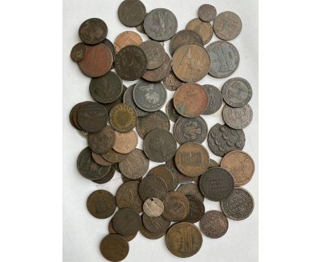 A COLLECTION OF EARLY 19TH CENTURY AND LATER TRADE TOKENS. A collection of trade tokens, regional issues and other miscellane