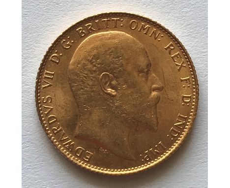 AN EDWARD VII SOVEREIGN. An Edward VII Sovereign, bare head r, dated 1906.