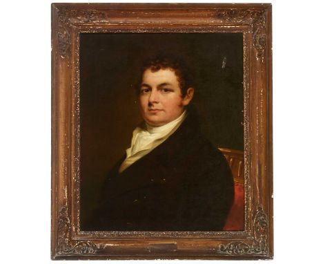 Early 19th Century British SchoolPortrait of a young gentleman,with inscription "A portrait of Peter Copeman, Banker of Aylsh