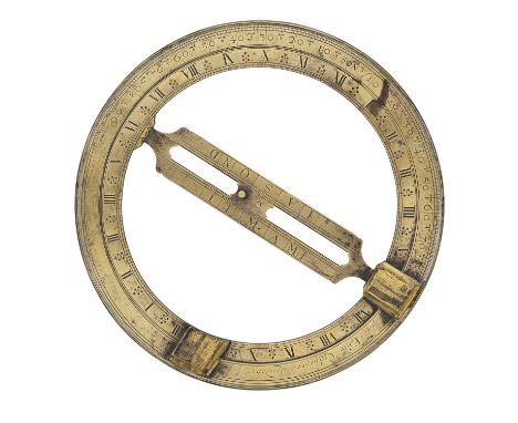 AN EDMUND CULPEPER BRASS UNIVERSAL EQUINOCTIAL RING DIAL, ENGLISH, EARLY 18TH CENTURY signed Edm Culpeper Londini, the meridi