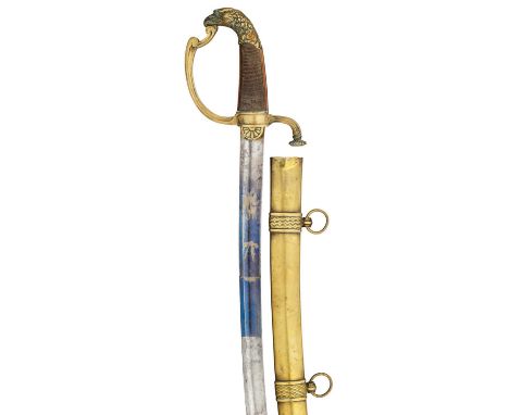A FRENCH OFFICER’S SWORD, EARLY 19TH CENTURY WITH PRESENTATION INSCRIPTION TO WILLIAM ROPER FROM BAKER, ROWELL, GREEN &amp; M