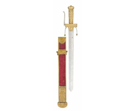 A RARE FRENCH GLAIVE FOR THE ECOLE DE MARS, CIRCA 1794 of regulation type, with broad double-edged blade (the tip now triangu