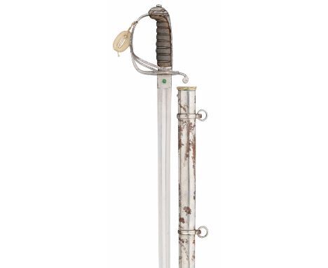 A ROYAL ARTILLERY OFFICER’S SWORD, JONES & CO. 6 REGENTS ST, LONDON, CIRCA 1869-93 of regulation type, with etched blade (edg