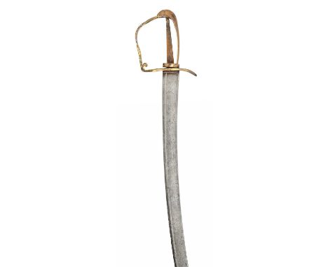 AN 1803 PATTERN LIGHT COMPANY INFANTRY OFFICER’S SWORD of regulation type, with curved blade etched with trophies, a Turk’s h