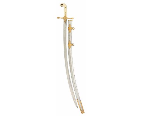A VICTORIAN MAMELUKE-HILTED OFFICER’S LEVEE SWORD, HAMBURGER & CO, 30 KING STREET, COVENT GARDEN ◉ with curved blade double-e