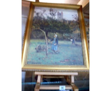 A gilt framed print on canvas, COLLECT ONLY.