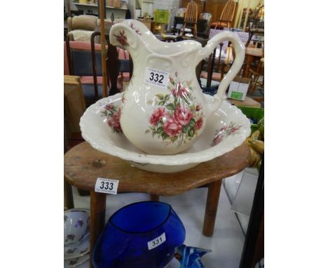 A floral jug and basin set, COLLECT ONLY.