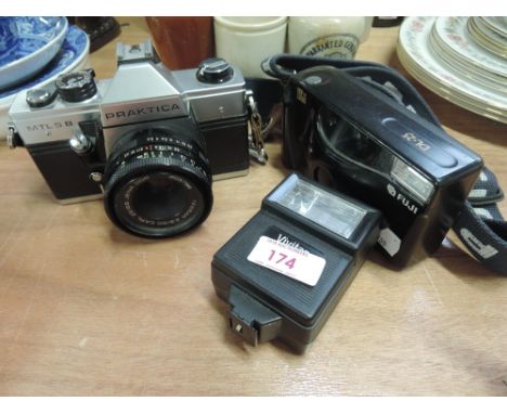 A Praktica MTL5B camera and Fuji Instamatic