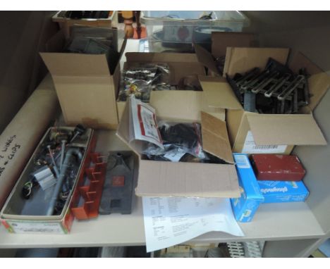 A shelf of LGB and similar accessories and spares with list