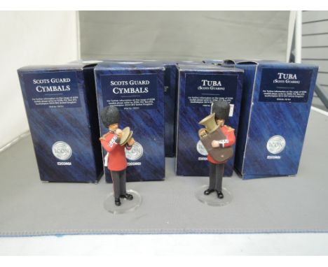 Twenty four Corgi Icon cast metal figures, Scotsguard Cymbals x 12 &  Scotsguard Tuba x 12 all boxed