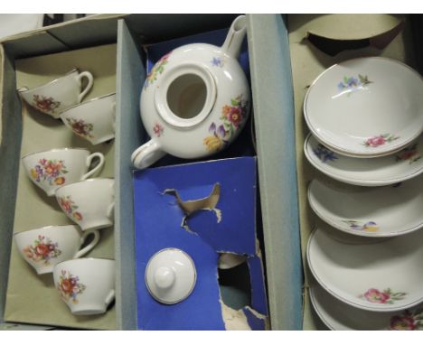 A child's ceramic tea set