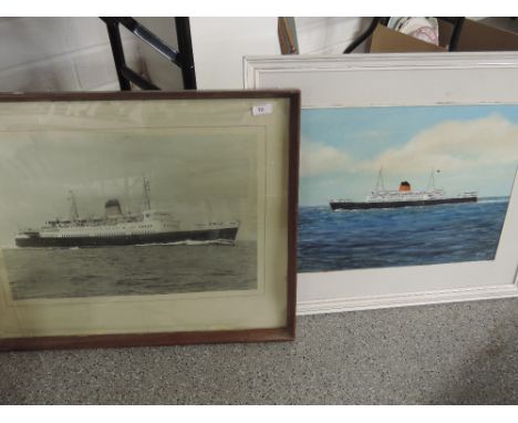 A ship print 'the Duke of Lancaster' and painting of the same etc