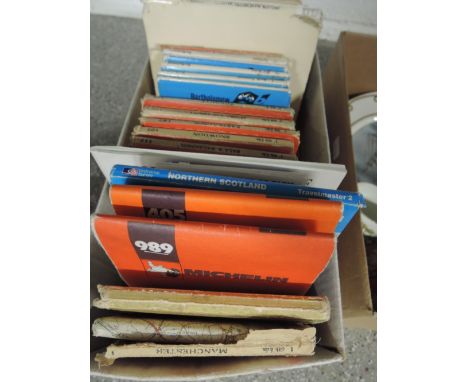 A box of Ordnance Survey Maps and simillar