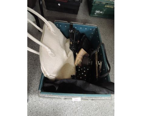 A selection of vintage handbags etc