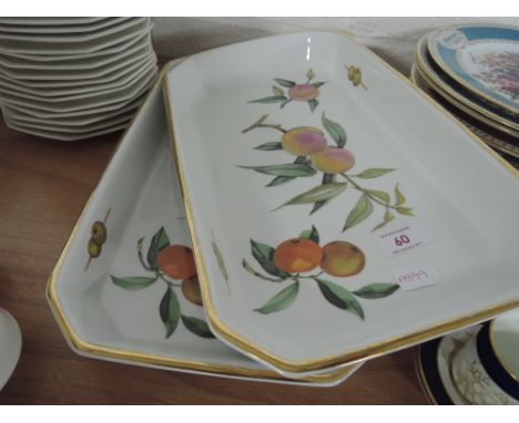 Two Royal Worcester Evesham style oven dishes