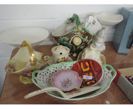 A selection of ceramics including Poole pottery