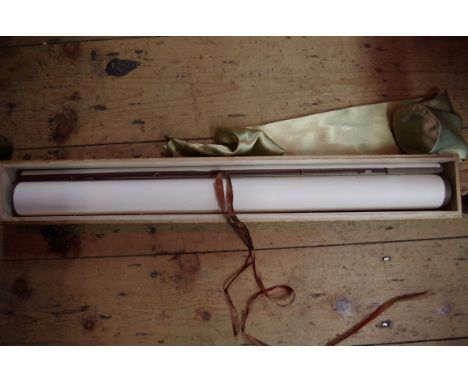 A Chinese printed scroll, boxed. 