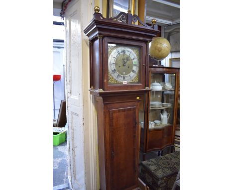 A George III oak and mahogany banded eight day longcase clock, the 11¾ in dial inscribed 'John Bullock, Bps Waltham', 206.5cm