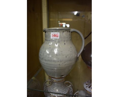 Studio Pottery: a Bernard Leach jug, 19.5cm high.  Condition Report: Small chip to lip (see image).
