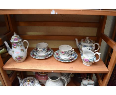 A Booths 'Floradora' pattern part tea and coffee service; together with other 19th century ceramics. 