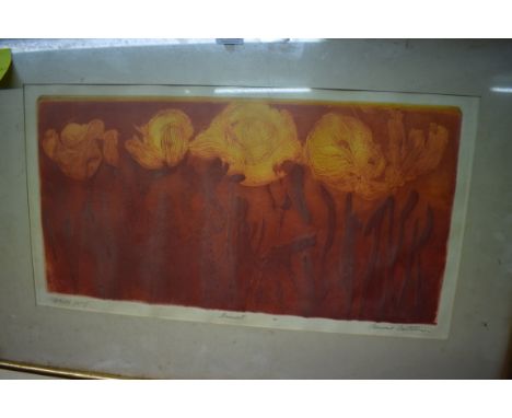 Conrad Custerson, 'Sunset', signed and titled artist's proof, colour etching, pl.25.5 x 50cm.Provenance: Molton Gallery label