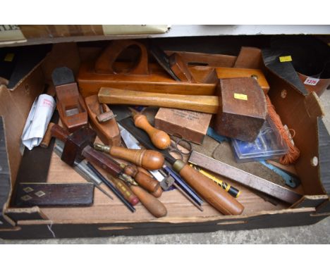 Two boxes of woodworking tools.
