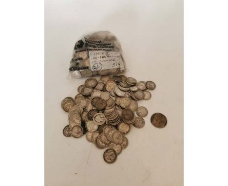 A bag of assorted coins to include silver coins to include approximately 30ozt of 1920 and before silver coins. and approxima
